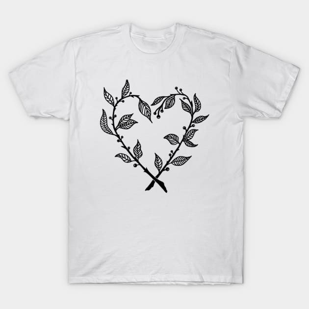 Heart of Vines T-Shirt by Earthy Fauna & Flora